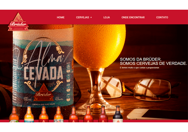 imagem da homepage do site da Cervejaria Brüder